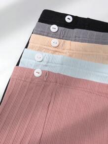 SHEIN Panty di colore solido Maternità a vita alta con bordo in pizzo - Set di 5 Lingerie per la madre