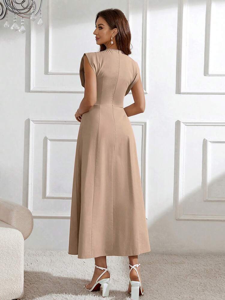 Women's Eyelet Lace Up Sleeveless Dress Long Evening Dresses