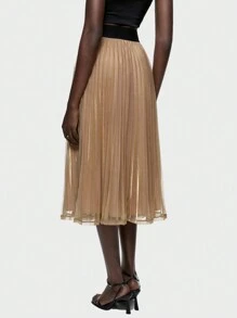 BizChic 女士褶皺紗裙 - 香檳色 - 查看 3