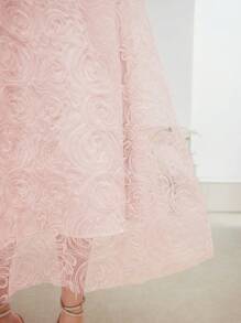 MOTF PREMIUM 有質感網紗邊褶皺管身裙 - 粉色 - 查看 3