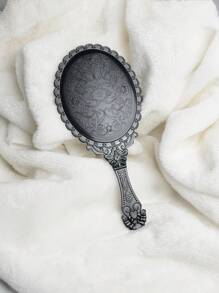 ROMWE Goth 1 Pieza Espejo De Mano Redondo Vintage Para Maquillaje - Negro - Ver 3