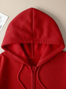 INAWLY Sweat-shirt à capuche Imprimé Lettre Avec Cordon De Serrage Pour Grande Taille