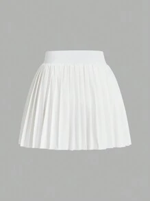Easithlete Jupe mini plissée blanche de sport pour femme, jupe de tennis plissée blanche - Blanc - Voir 8