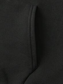 INAWLY Plus Size Hooded Sweatshirt With Letter Print And Drawstring Graduation,Back To School,Teacher Pullover Fall Winter Autumn - Black - View 8