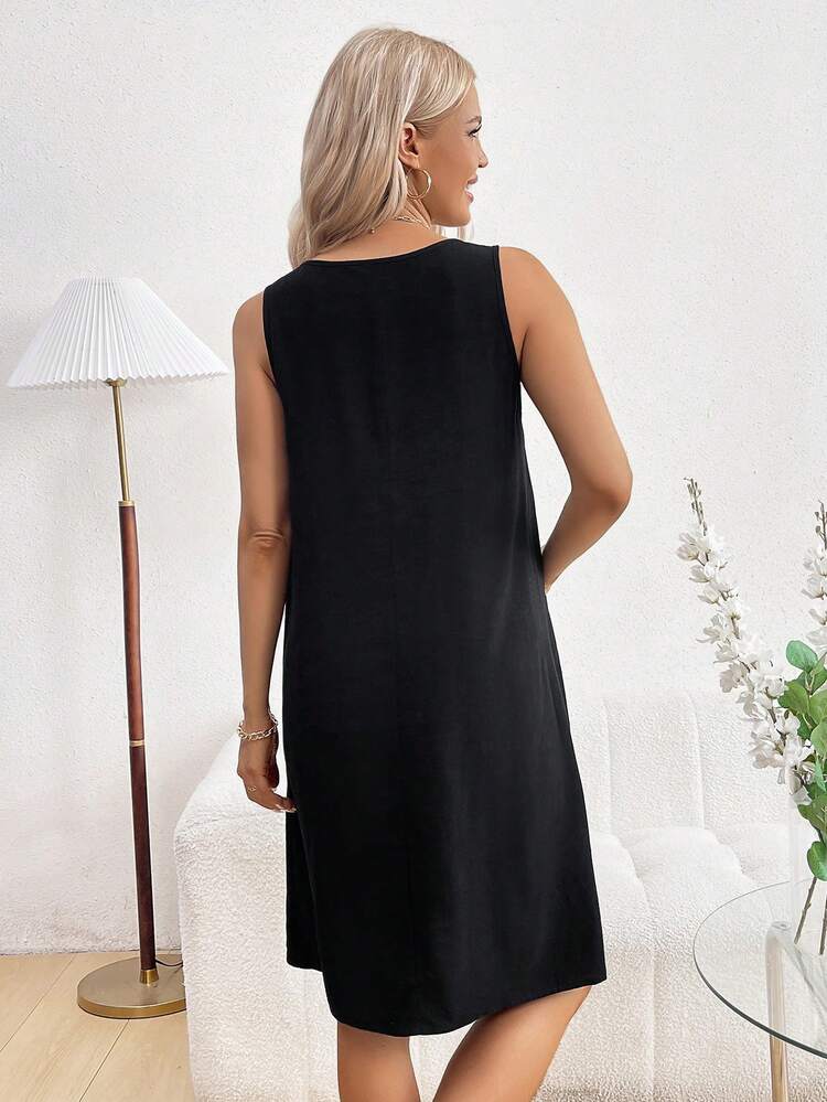 Maternity Button Front Dress With Pockets And Short Sleeves, Suitable For Slouchy, Casual And Holiday In Summer