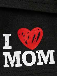 SHEIN Baby Boy 2pcs Casual Everyday Simple Love & Letter Print Outfit Set For Spring/Summer - Multicolor - View 5