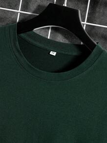 Manfinity Homme Camiseta De Manga Corta Para Hombre Con Cuello Redondo Y Color Sólido
