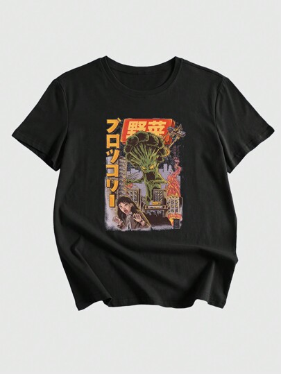 Ilustrata Anime Figur- & Cartoon-Grafik T-Shirt, Schule