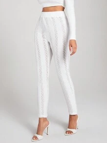 Forever 21 Women's Patchwork Lace Leggings - White - View 4