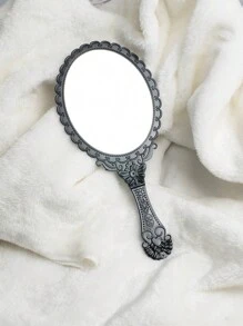 ROMWE Goth 1 Pieza Espejo De Mano Redondo Vintage Para Maquillaje - Negro - Ver 4