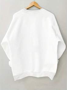 INAWLY 女用椰子樹字母印花圓領套頭衫 - 白色 - 查看 2