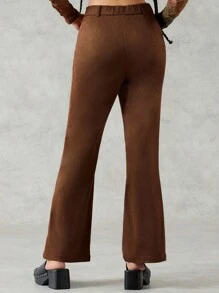 Forever 21 Pantalon Évasé De Broderie De Positionnement Pour Femmes - Tabac - Voir 2