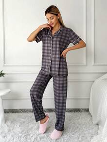 RueChic Women Homewear Gingham Pajama Sets - Multicolor - View 4