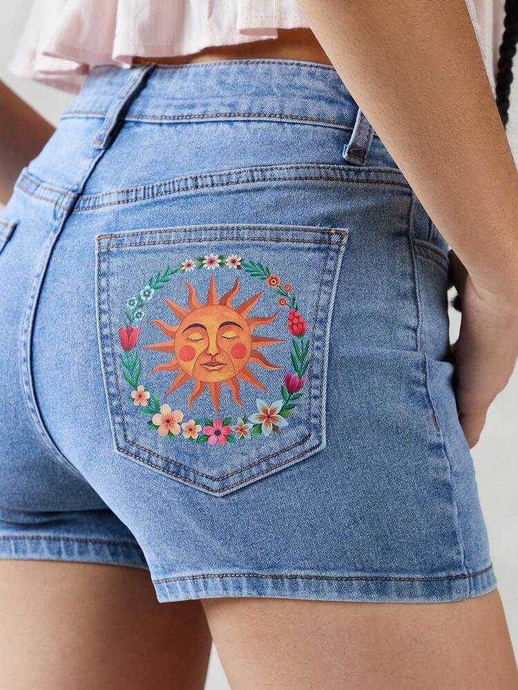 Summer Women's Blue Denim Shorts