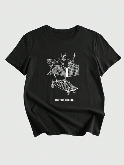 POMOi Camiseta Gráfica De Calavera Y Eslogan