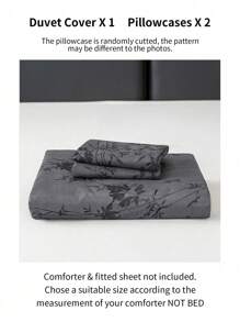 3pcs/Set Leaf Pattern Duvet Cover Set(1 Duvet Cover & 2 Pillowcase)Soft And Skin-Friendly Duvet Cover Bedding Set For Home, All Season Bed Sheets Set - Multicolor - View 5