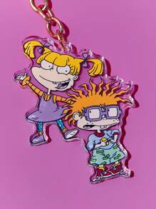 Nick 90s | SHEIN Llavero de acrílico con figura de dibujo animado, adorno para bolso o mochila - Multicolor - Ver 3