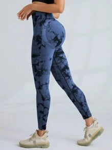 Slayform 印染圖案束腹運動打底褲