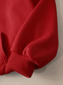 INAWLY Sweat-shirt à capuche Imprimé Lettre Avec Cordon De Serrage Pour Grande Taille