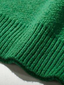 Manfinity EZcore Men's Plus Size Letter Pattern Drop Shoulder Round Neck Sweater