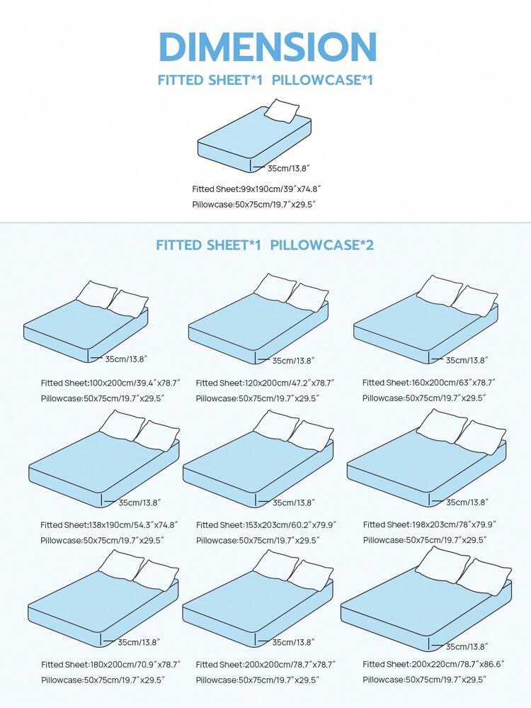 3pcs bamboo fiber antibacterial and breathable fitted sheet set, fitted sheet*1, pillowcase*2