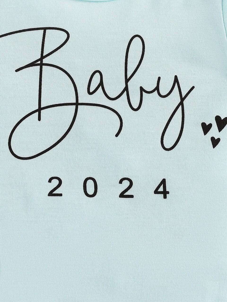 Baby Boy's Cute And Fun Letter Printed Bodysuit For Spring And Summer