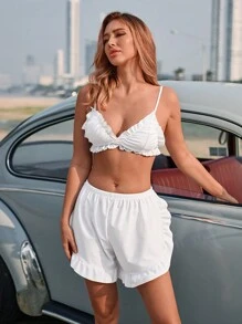 SHEIN Swim V-Neck Slim Shoulder Strap Bikini Set Summer