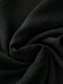 SHEIN LUNE Plus Size Solid Color Casual Button-Decoration Pants