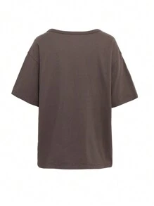 DAZY Lá thư In Ngắn tay Áo thun - màu xanh lá - Xem 10