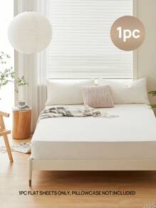 1 tấm ga trải giường mềm mại và nhẹ nhàng, thoải mái và thoáng khí cho mọi mùa, màu be - Màu be - Xem 2