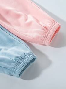 2pcs/Set Young Boy Casual Hoodie With Color Block & Elastic Cuff Sweatpants, Thermal Lined , Thickened - Multicolor - View 5