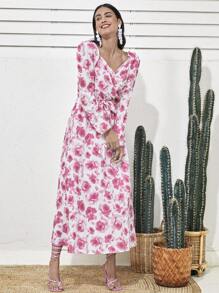 Mulvari Vestido De Manga De Pierna De Cordero Con Estampado Floral Para Mujer - Multicolor - Ver 7