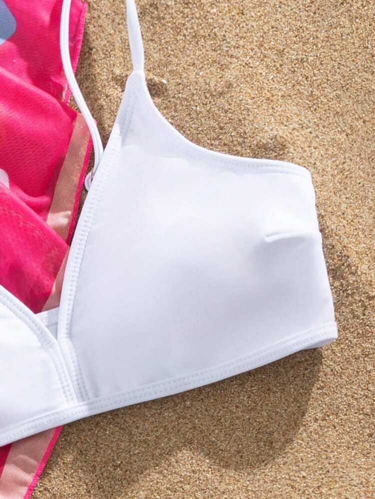 Teen Girl Ruched Two-Piece Bikini Set Summer Beach