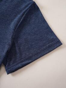 INAWLY Contrast Color Coconut Tree & Letter Printed T-Shirt Graphic Tees Women Tops