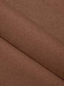 EURMUSE Men's Simple Solid Color Round Neck Short Sleeve T-Shirt And Long Pants Set - Brown - View 6