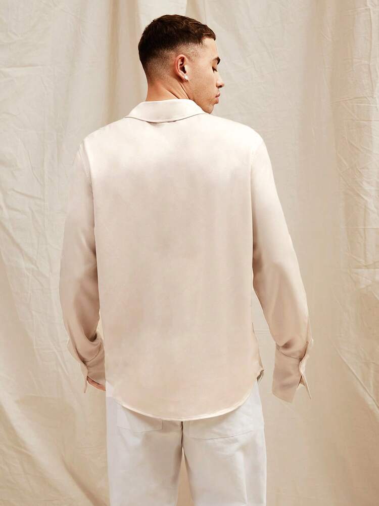 1pc Woven Casual Long Sleeve Shirt