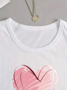INAWLY Camiseta de manga larga con estampado de corazón, blusas gráficas para mujer, prendas de primavera