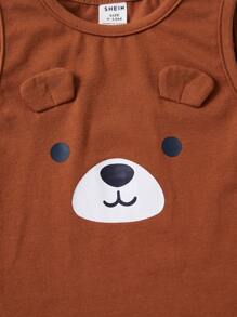 SHEIN 3pcs/Set Cute Cartoon Pattern Sleeveless Top For Baby Girls, Versatile Outfit - Multicolor - View 4