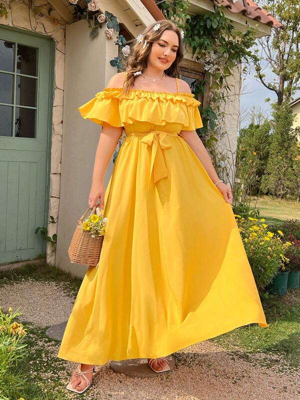 Flirla Rochie lungă casual pentru femei de mărimi plus