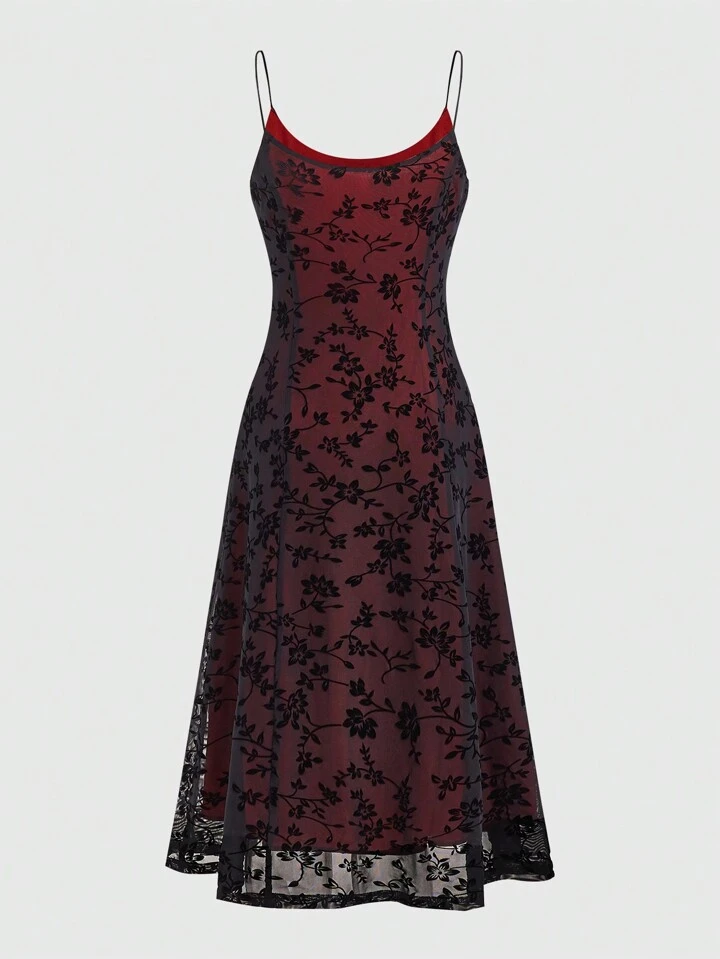 punk graphic mesh twofer cami dress product info and reviews Punk Graphic Mesh Twofer Cami Dress