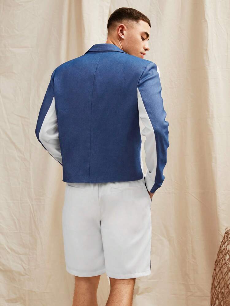 Casual Color-Block Patchwork Business Suit 2pcs/Set