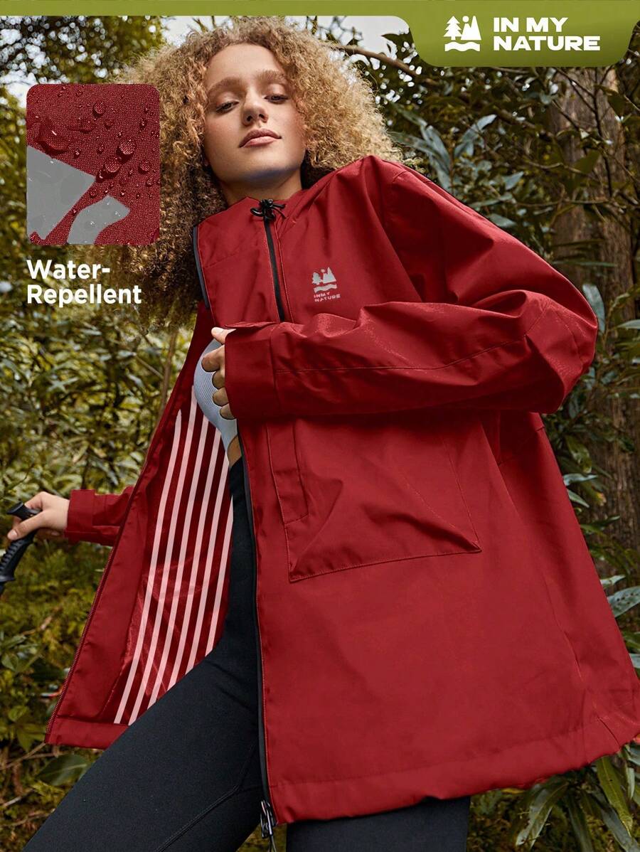 In My Nature Women's Outdoor Rain Jacket - Red - View 1