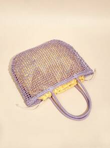 SHEIN VCAY Bolso De Mano De Gran Capacidad De Moda Para Mujer - Multicolor - Ver 3