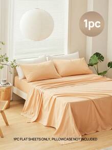 ( 100% Cotton ) 1 tấm trải phẳng mềm mại và nhẹ nhàng, thoải mái và thoáng khí cho mọi mùa - Màu Khaki - Xem 2
