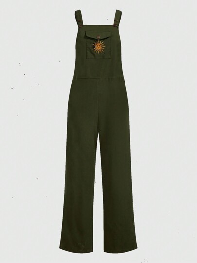 Fairycore Sun Graphic Pocket Front Overall Jumpsuit