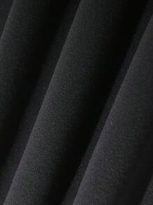 Manfinity Dauomo Men's Letter Printed Sweatshirt And Shorts Set - Black - View 3