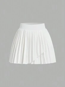 Easithlete Jupe mini plissée blanche de sport pour femme, jupe de tennis plissée blanche - Blanc - Voir 7