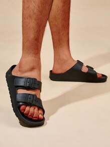 新款夏季男女通用防水海灘拖鞋,設有扣環設計,適用於戶外沙灘鞋 - 黑色 - 查看 5