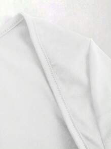 SHEIN Unity Solid Color Ultra Short Sleeve Top Y2K  - White - View 3