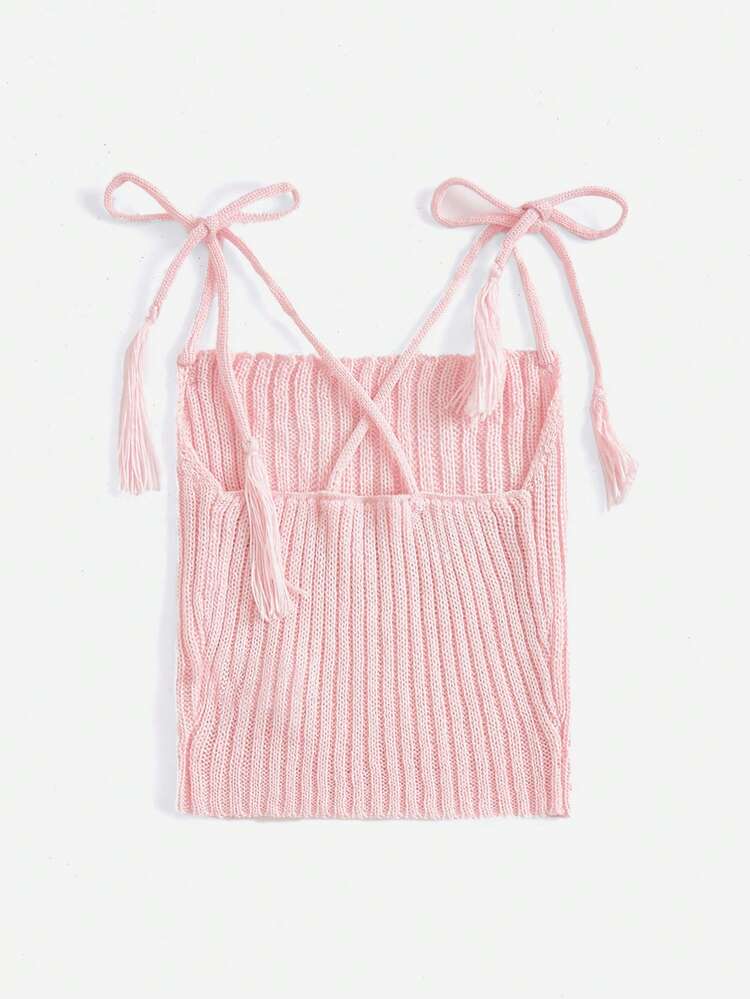 Ladies' Solid Color Rib Knit Cami Top